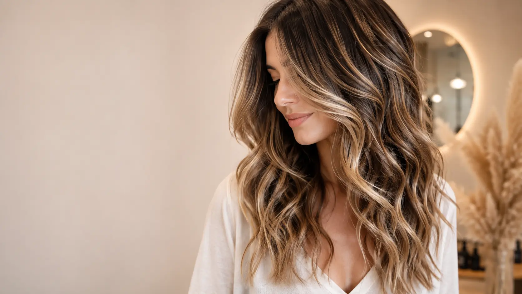Mechas balayage con reflejos naturales realizadas en Vika Hair & Beauty en Palma de Mallorca
