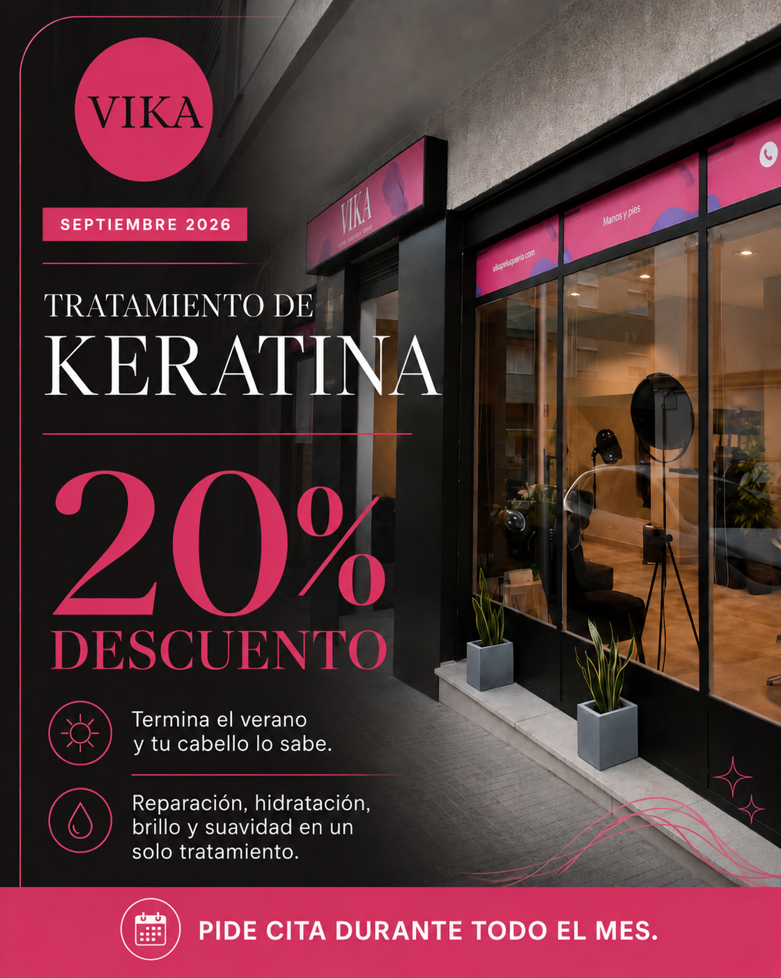 20% de descuento en tratamiento de keratina durante septiembre en Vika Hair & Beauty, Palma de Mallorca